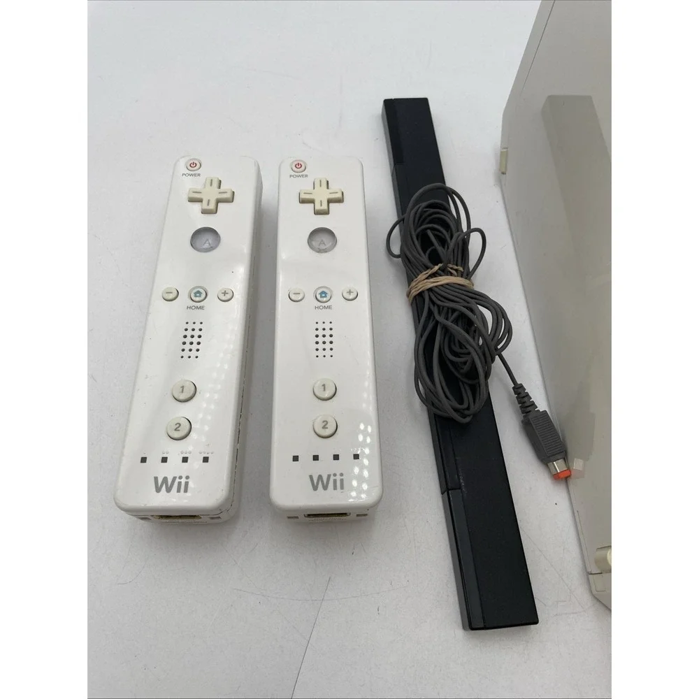 Nintendo Wii Console Bundle RVL001 GameCube Power Supply Sensor AV Cables TESTED
